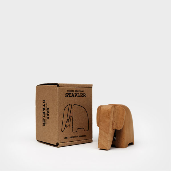 Small Wooden Elephant Stapler with Packaging
